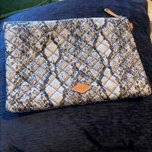MZ Wallace Grey snake metro pouch